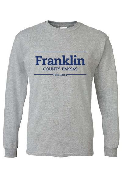 Grey long sleeve navy lgoo