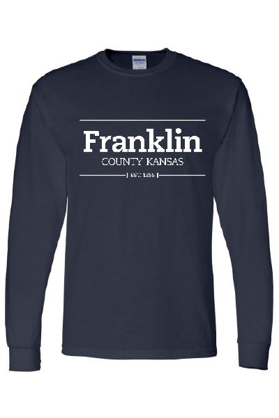 Navy long sleeve white logo